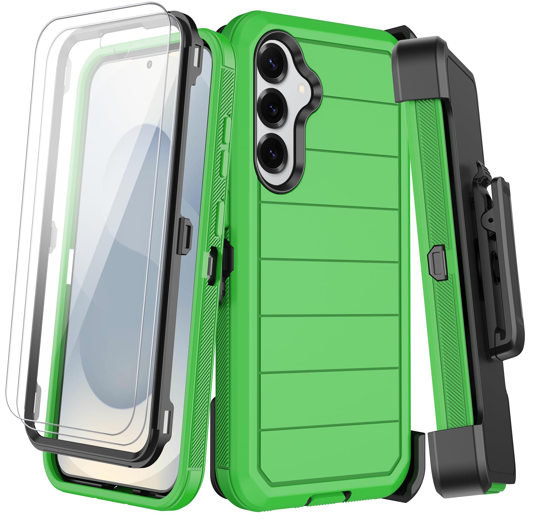 KECAI for Samsung Galaxy S25 Case with Belt Clip Holster & Kickstand,2X Screen Protector,Heavy Duty Shockproof Drop Protection Military Grade Full