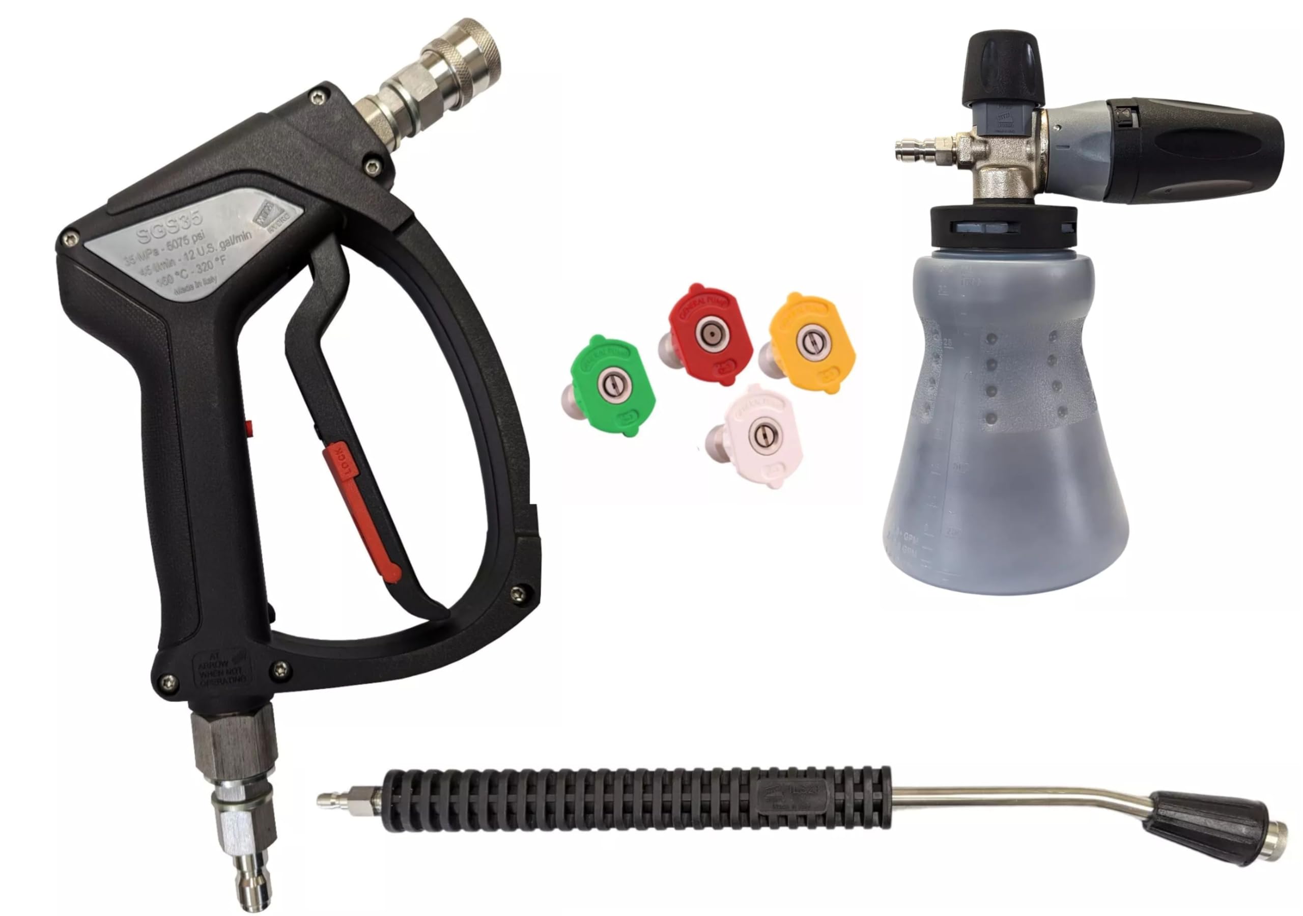 S/S MTM SGS35 Swivel Trigger 14.8mm Quick Release & PF22.3 500mm Lance Nozzles