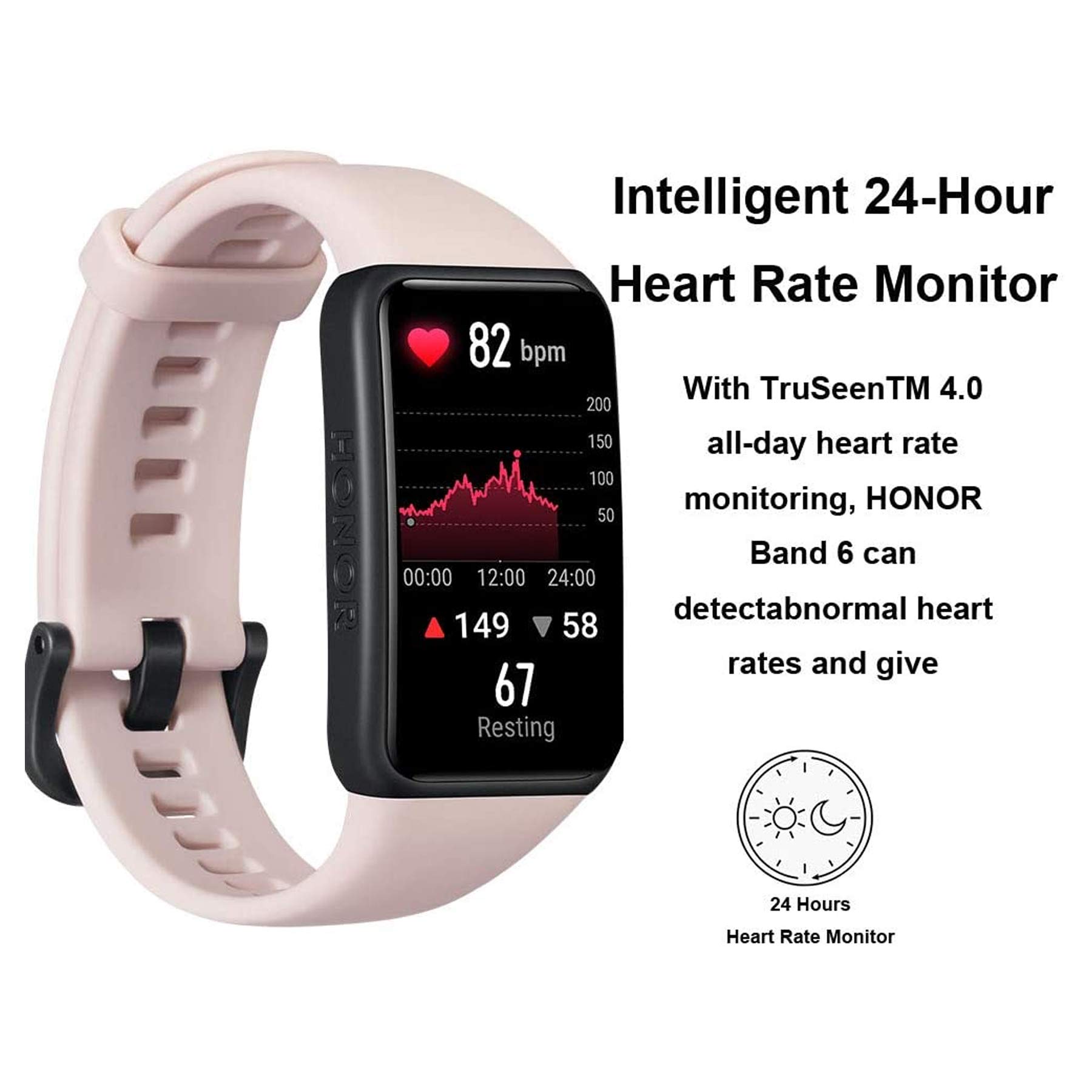HONOR Band 6 Bracelet intelligent Plein écran 1.47 "AMOLED Écran tactile couleur SpO2 Fréquence cardiaque Sommeil Stress Natation Activité Tracker Version globale, Noir