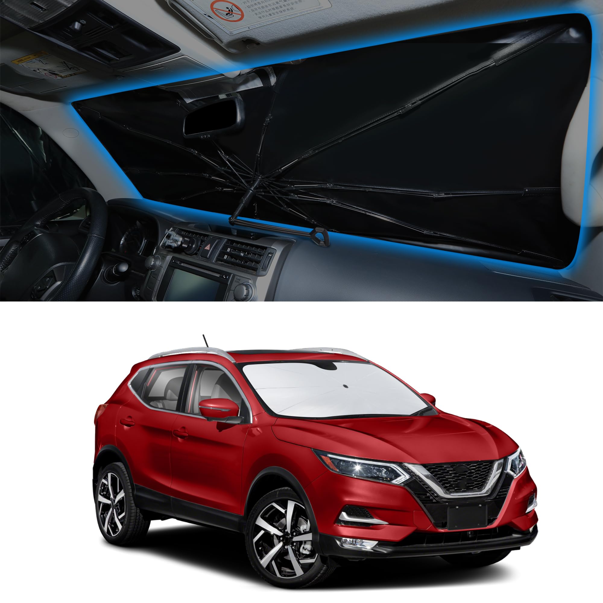 Windshield Sun Shade Umbrella for 2014-2020 Ni- ssan Rogue