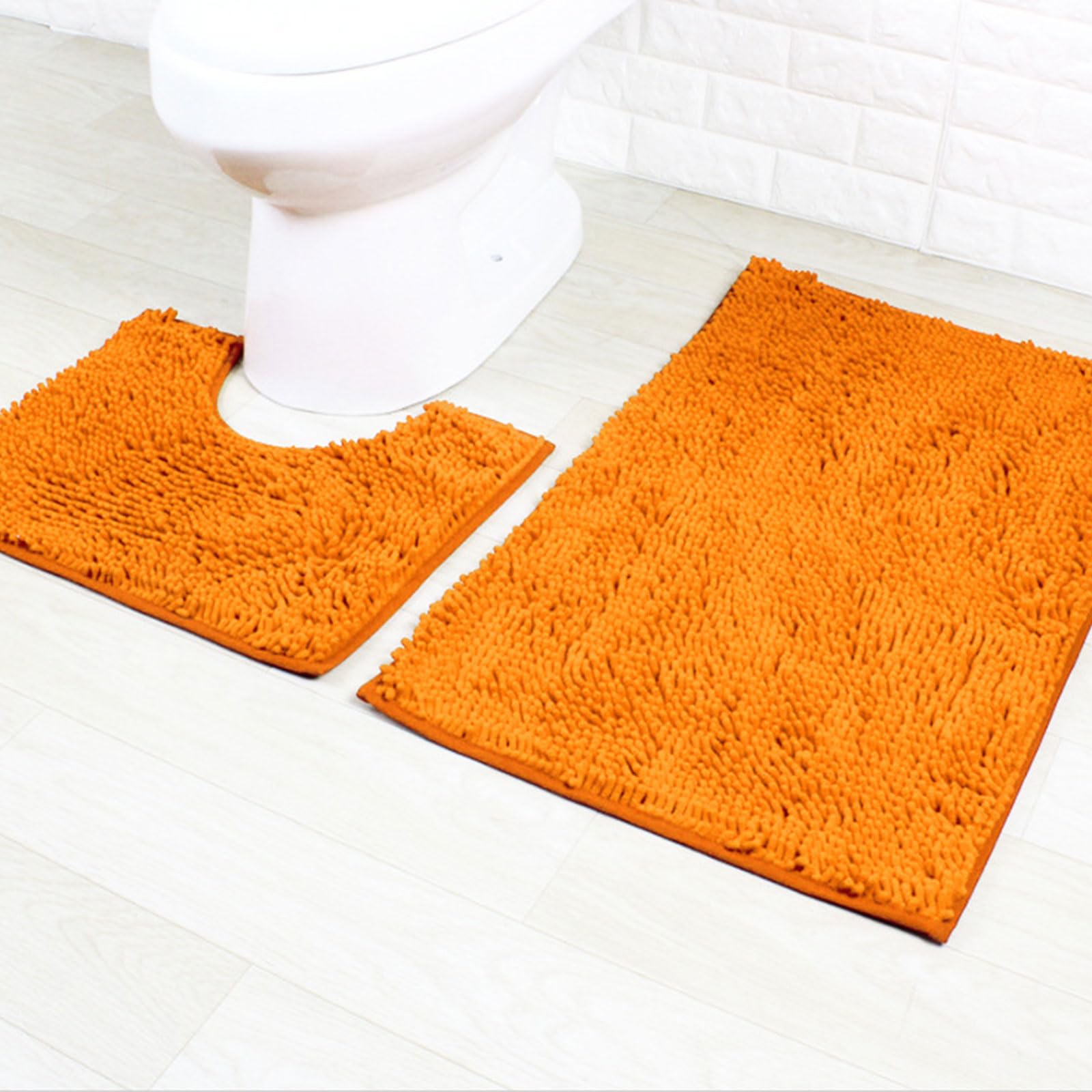 Tappeti da Bagno Tappetini da Bagno in ciniglia Set 2 Tappetini da Bagno Antiscivolo Super assorbenti Tappeti a Forma Decorazione Lavabile in Lavatrice Morbido e Assorbente