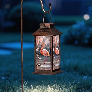 Solar Flamingo Lanterns Outdoor, Waterproof LED Hanging/Tabletop Lights for Patio, Yard, Pathway, Garden Decor