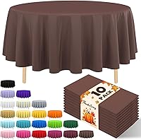 Vista 33 de Paquete de 10 manteles desechables de plástico premium de 54 x 108 pulgadas, mantel rectangular para mesa, para cumpleaños, bodas, Navidad, Beige