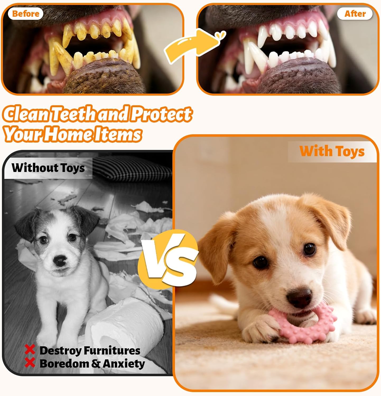 Puppy Play Gym with 9 Hanging Toys for Small Dogs, PVC Frame with Bungee Straps, Interactive Indoor Jungle Playground for Entertainment, Teething and Mental Stimulation