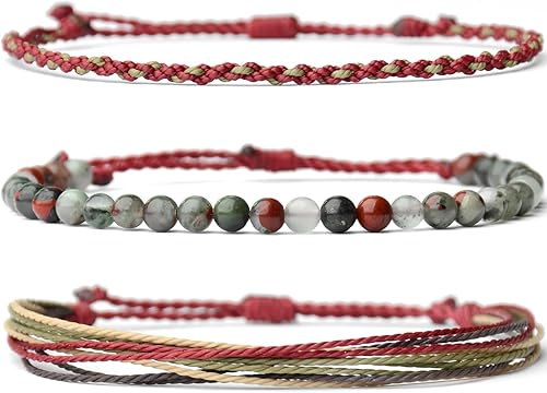 Miniatura 474 de Handmade Natural Stone Beaded Healing Bracelet Gift for Men Adjustable Rope String Bracelet