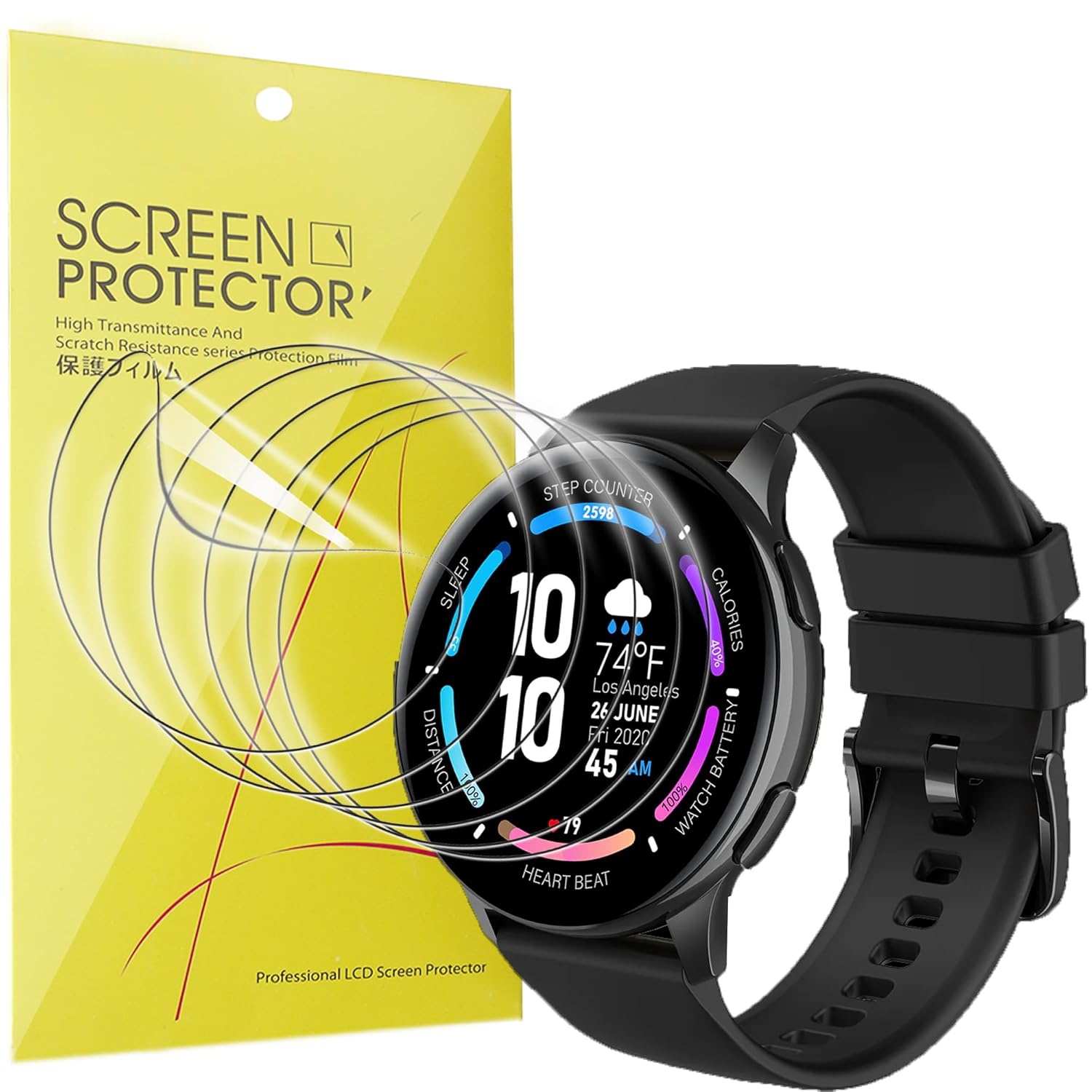 Lamshaw Compatible for 3Plus Callie Screen Protector Full Coverage TPU Clear Film Compatible for 3Plus Callie Smart Watch