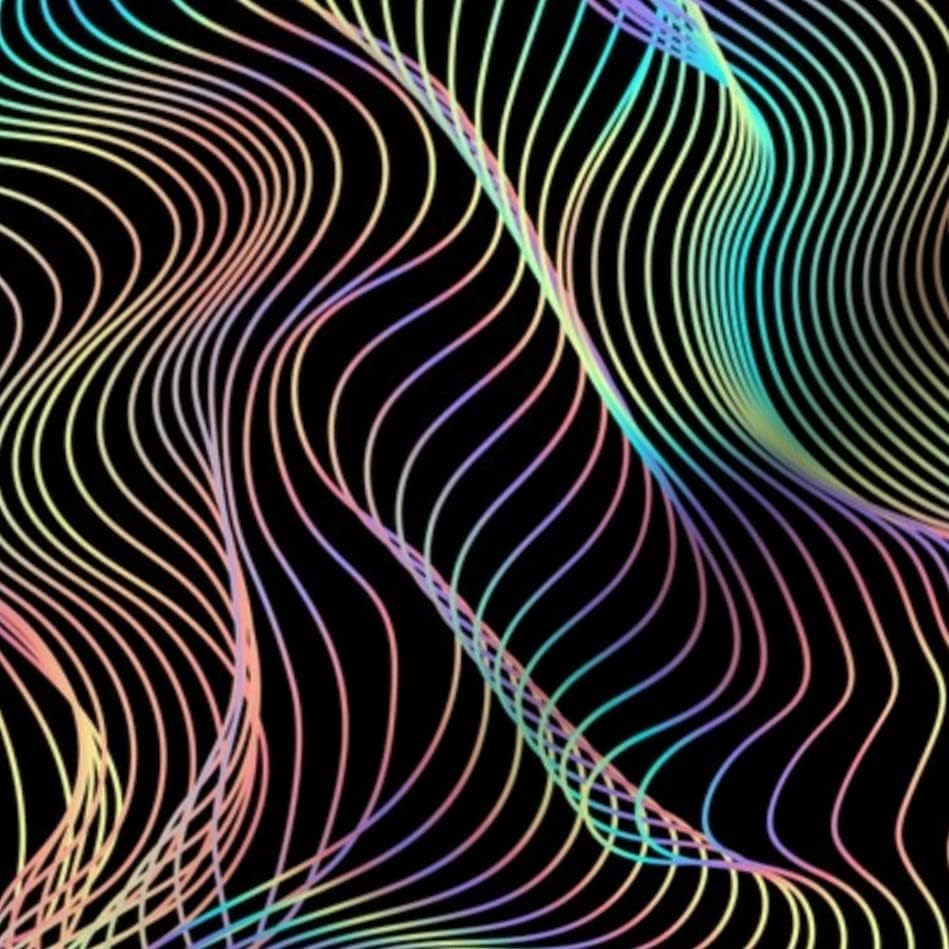 Miniatura 6 de Spoonflower Tela  Líneas abstractas psicodélicas Neon Tech Vaporwave Holografía Synthwave impresa en tela de algodón de firma de pétalos por The