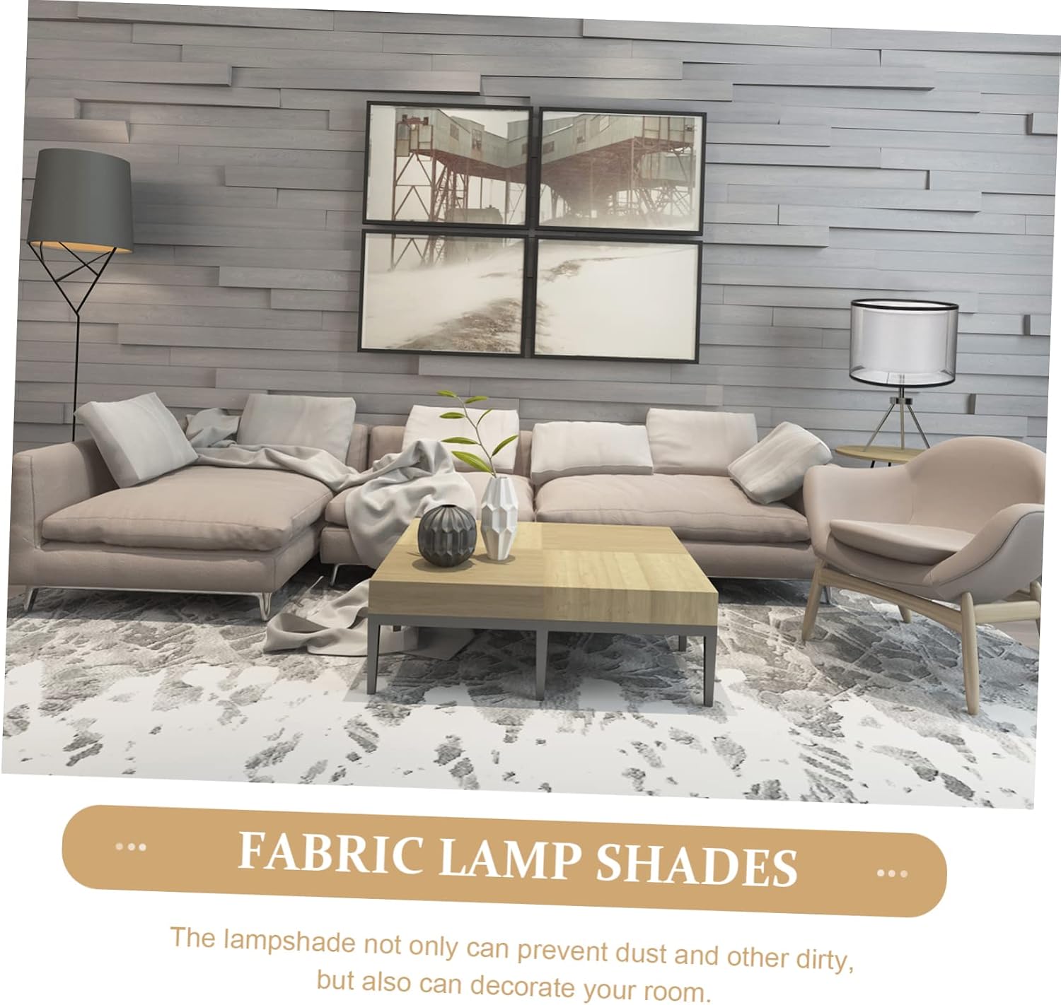 Lamp Shades for Living Room Double Fabric Table Lamp Cover Modern Light Fixture Accessory