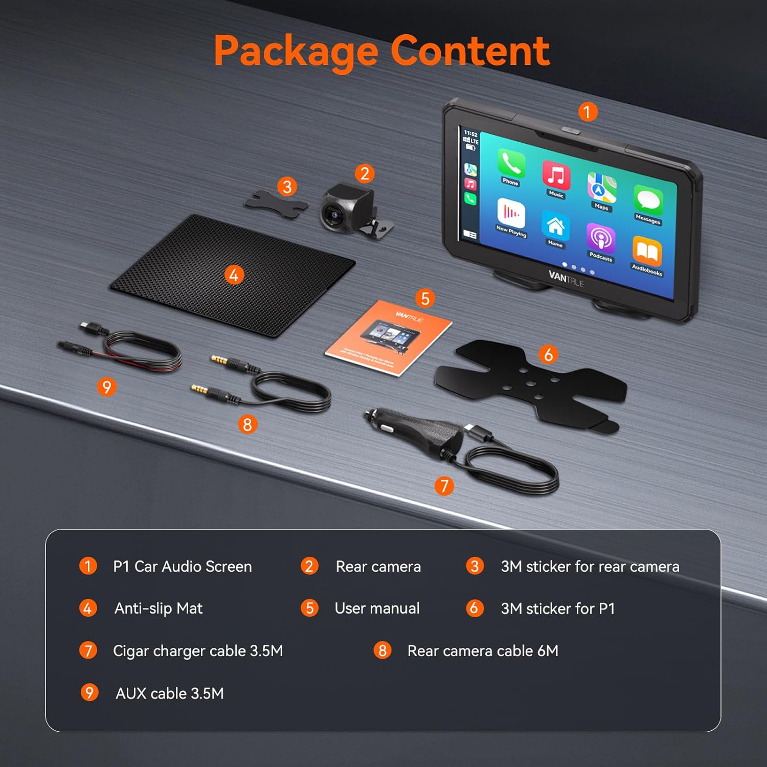 VANTRUE Wireless Apple CarPlay & Android Auto, 7 Inch Touchscreen Portable Car Stereo, 1080P Rear Backup Camera Reverse Assistance, Car Audio with Siri/Google Voice Assistance, P1 Car Radio AUX/FM/GPS 10 71MS3aDzlOL. AC SL1500