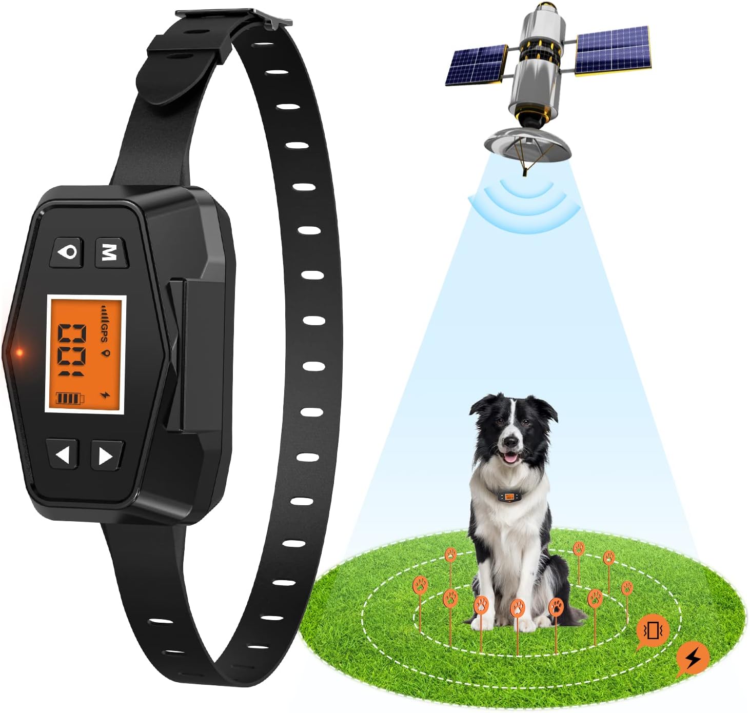 Wireless Dog Fence, 98-3280FT GPS Electric Dog Fence, Waterproof Wireless Pet Fence Collar Wireless Fence for Dogs, Pet Containment…