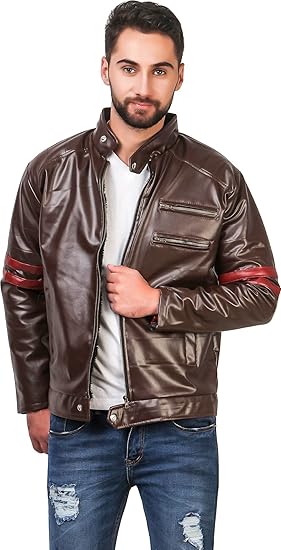 Girls Shopping Mens 2 Patti on Hand Full Sleeve Regular Fit Leather Jacket