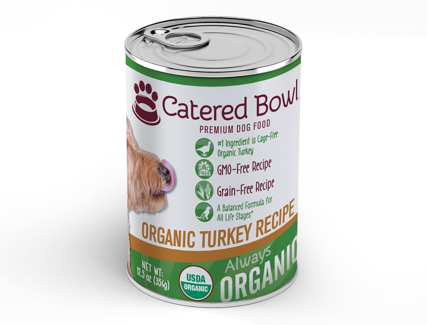 Catered Bowl Organic Turkey Pet Food for Dog, 12.5 oz