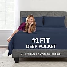 Extra Deep Pocket 4 Piece Bed Sheets Set, 1 Fitted Sheets, 1 Large Flat Sheet, 1 Pillowcase + 1 Extra Fitted Sheet Fine Yarns