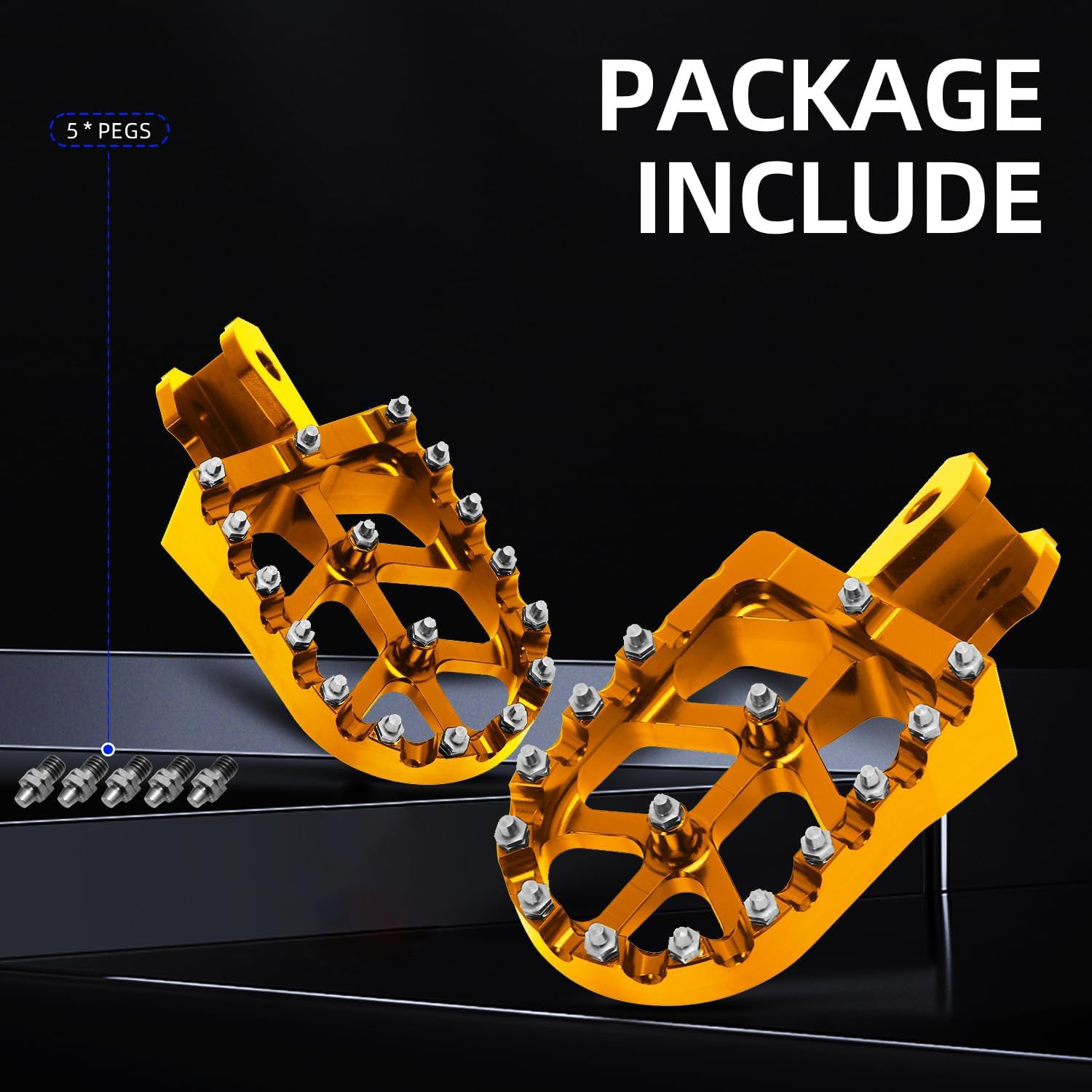 CHANGCHENG Dirt Bike Foot Pegs Motorcycle Footpegs Foot Pedals Rests CNC For Sur Ron Light Bee S/X Segway X260 X160 CRF150F 2003-2019 CRF230F 2003-2019 Orange