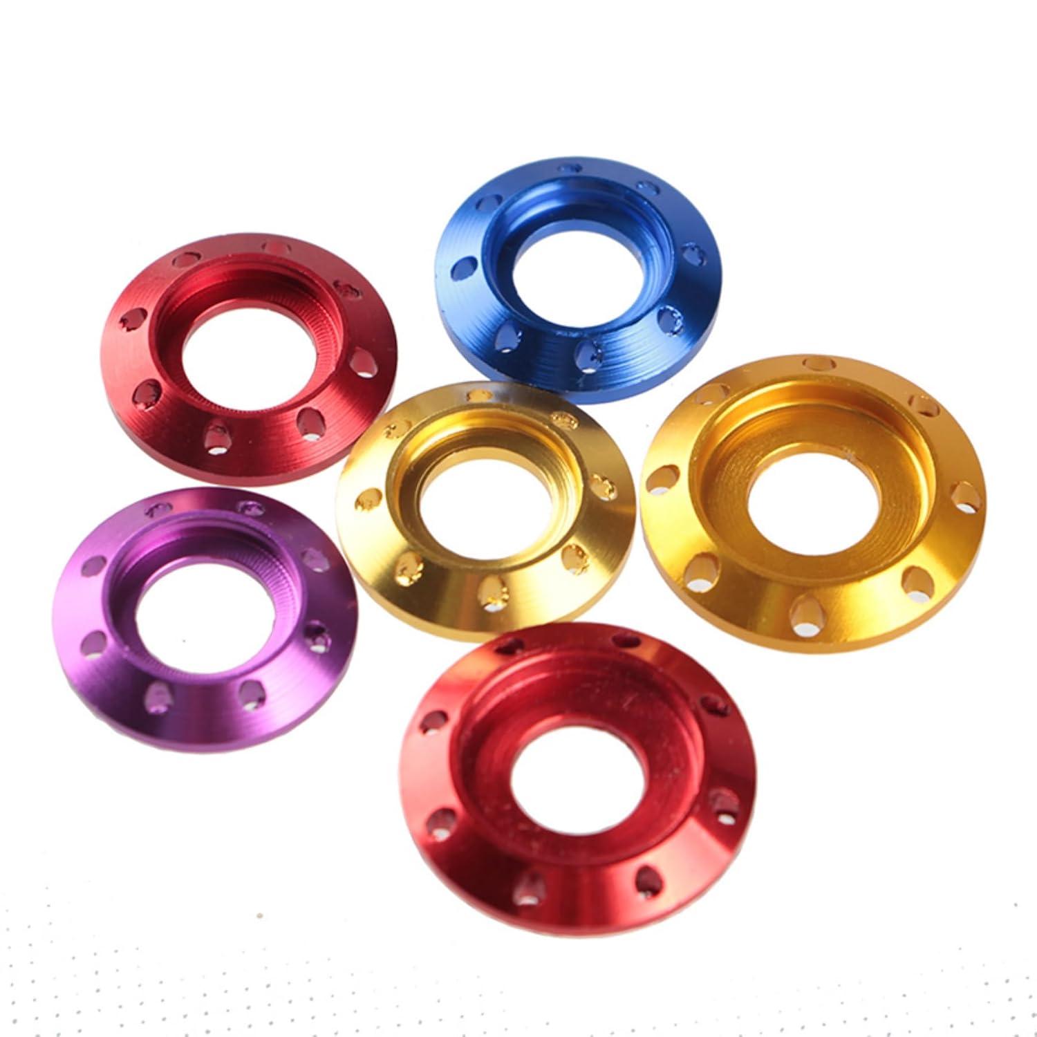 6063-T6 Hard Aluminum Alloy Eight Hole Washers 10 Pieces Car and Motorcycle Decorative Washers Flange Hexagon Washers Fender Washers License Plate Washers M6 M8 （Royal Blue, M8=10pcs）