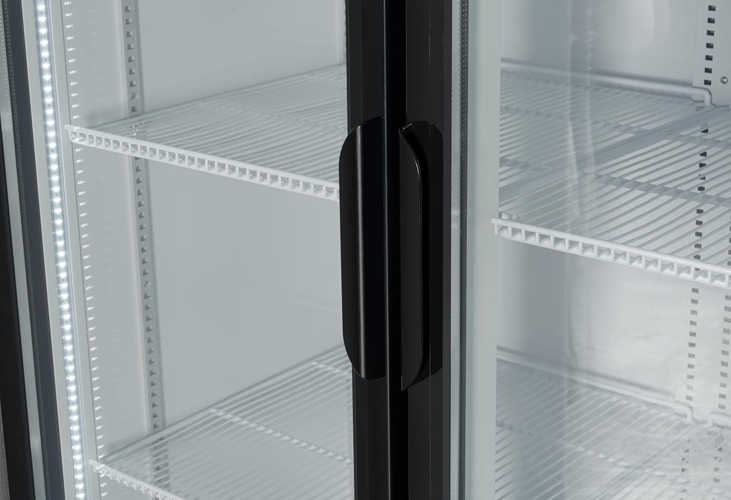 KoolMore - MDR-2GD-35C 45" Commercial Glass 2 Door Display Refrigerator Merchandiser - Upright Beverage Cooler with LED Lighting - 35 Cu. Ft, Black