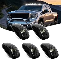 Nilight 5PCS 16 LED Cab Roof Marker Lights Smoked Lens White Waterproof Top Clearance Kit for Ford Dodge Ram Trucks SUVs