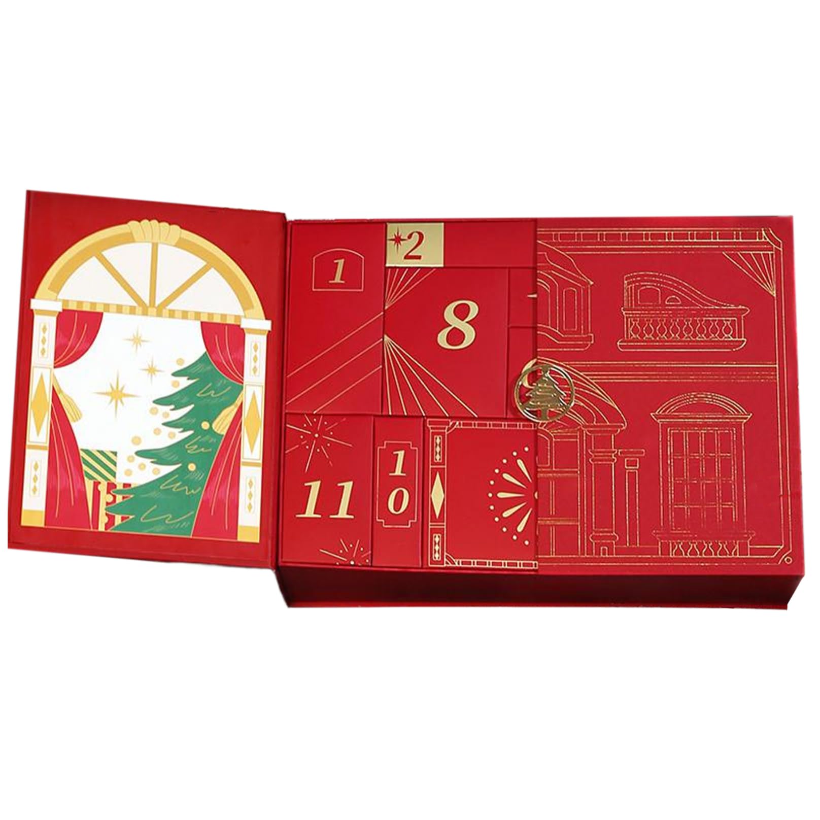 Calendario dell'Avvento vuoto da riempire con 12 scatole, calendario dell'Avvento fai da te, per bambini, famiglia, decorazioni natalizie