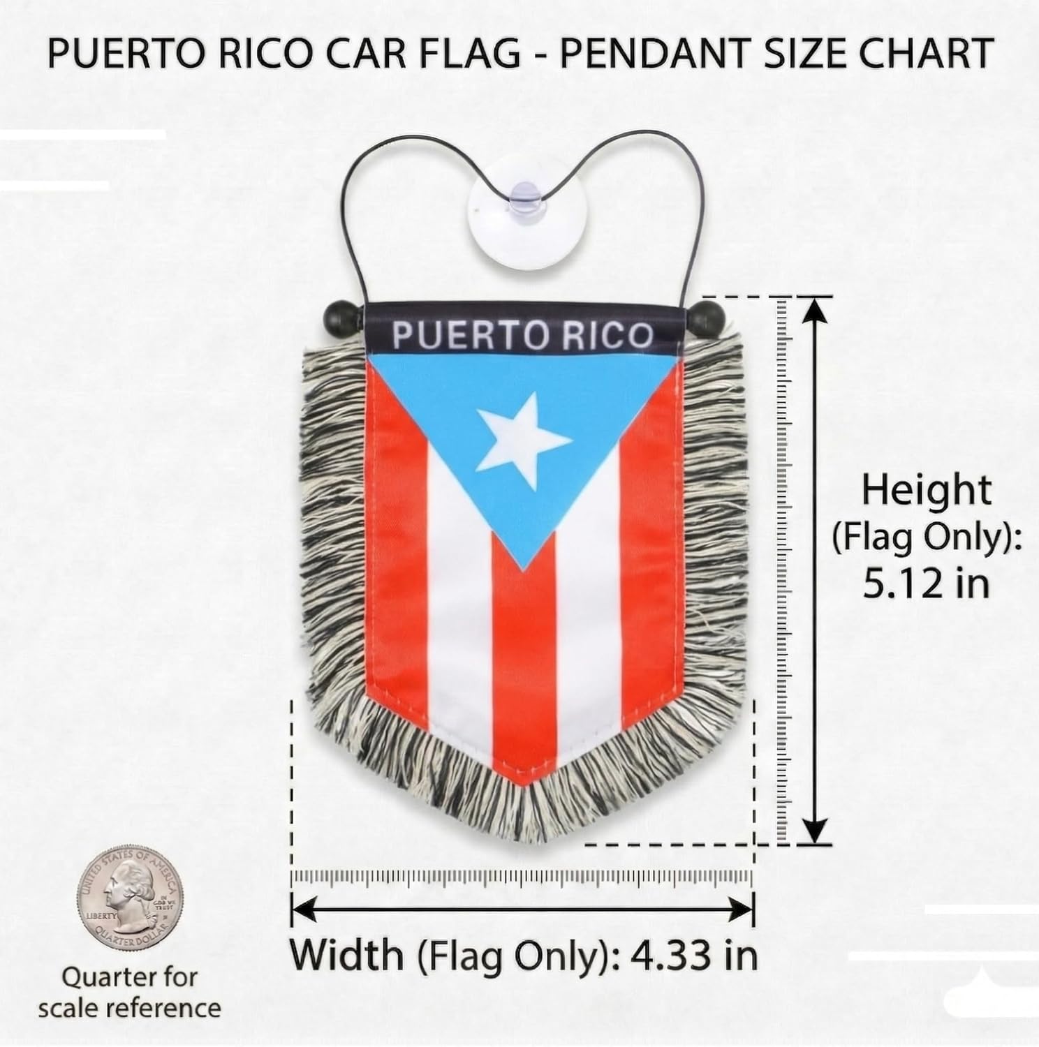 Puerto Rico Flag for car Light Blue – Premium Boricua Flag Banner for Car, Home, or Office | Soft Fabric, Vivid Colors, Easy to Hang | Puerto Rican cars flags Pride Decoration
