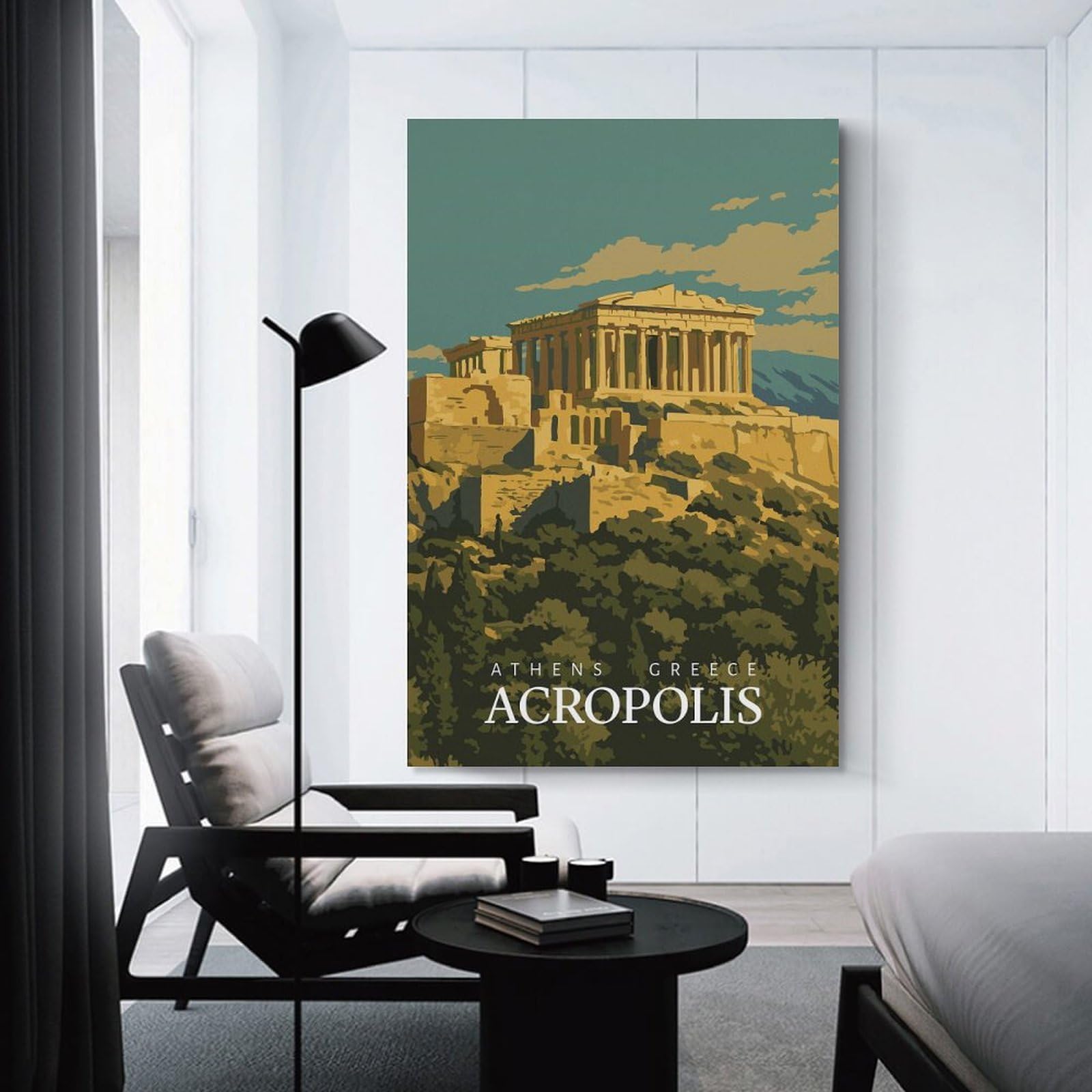 Junmoney Wall Picture Print Acropolis, Athens, Greece Travel, 20x30inch(50x75cm), for Living Room, Bedroom Or Home Office, Home Decor Gift with Stylish Appeal
