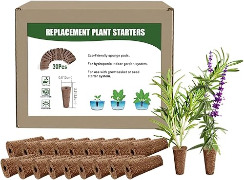 Haovegfloer 30 esponjas de cultivo, cápsulas iniciadoras de semillas de repuesto para crecimiento de raíces, kit de vainas de semillas para QYO,
