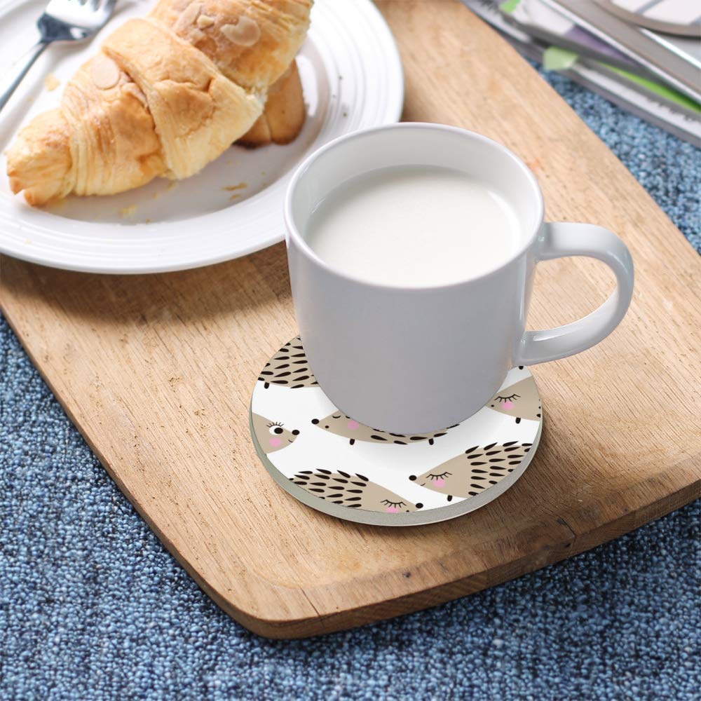 Sottobicchieri In Legno Di Acacia Con Inserti In Sughero Assorbente, Forma Decagonale 11 Cm, Artigianali Per Tazze E Bicchieri - 3