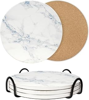 8 Inch Ceramic Trivets for Hot Pots & Pans, Marble Heat Resistant, Set of 3