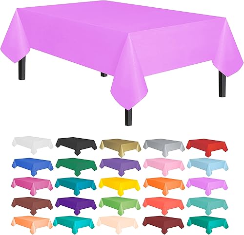 Miniatura 13 de allgala Manteles redondos desechables de plástico de alta calidad, paquete de 12, 84 pulgadas (7 pies), impermeables, resistentes a las manchas,