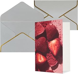 XHHRRDNZ freeze-dried strawberries Greeting Cards with Envelopes Folded Blank Notecards for All Occasions Thank You Cards for Christmas Birthday Holiday Wedding