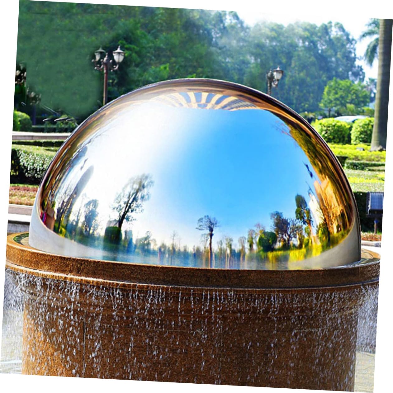 DOITOOL Boule Hémisphérique de Jardin Miroir Poli en Acier Inoxydable 4 Pcs