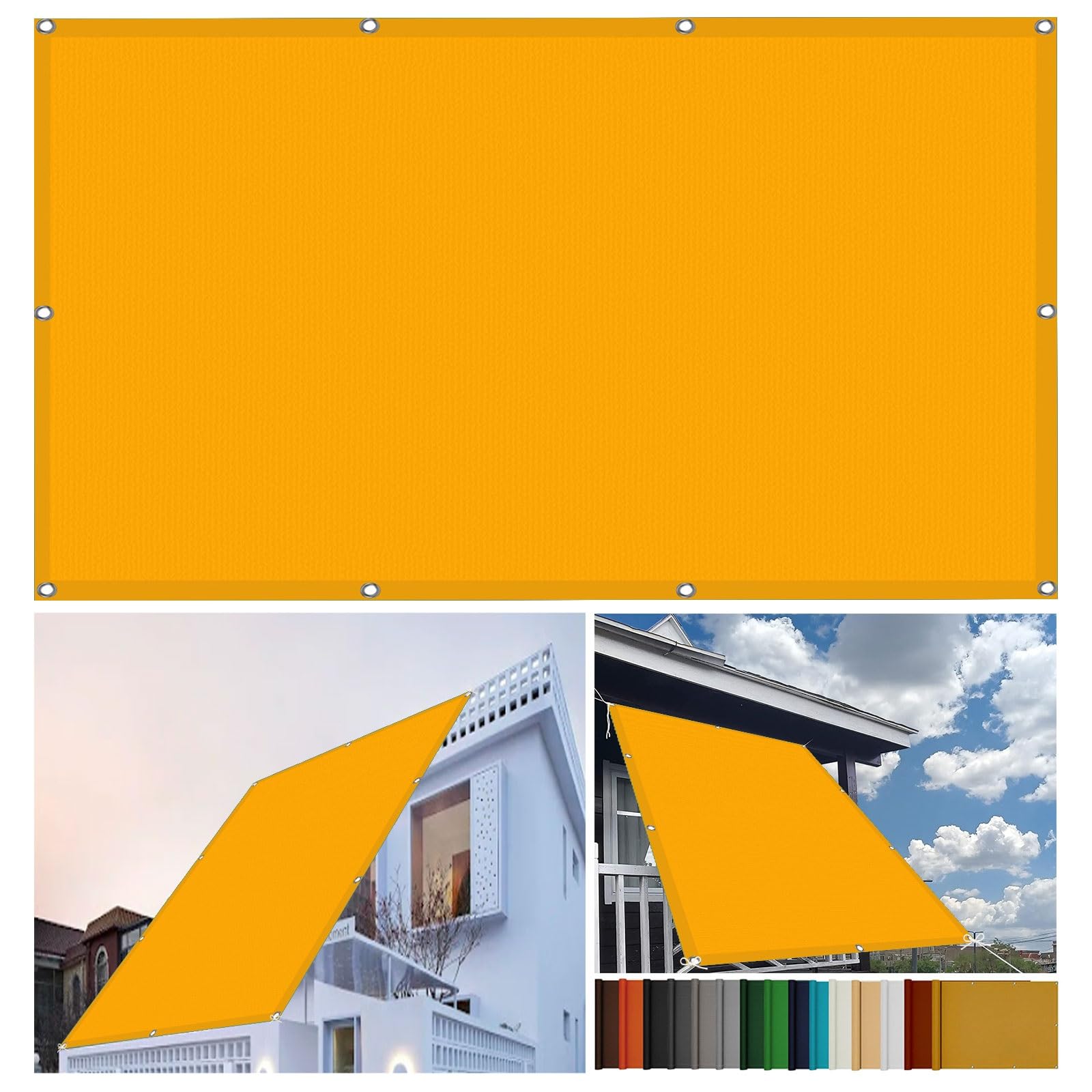Voile d'ombrage imperméable 1x3.2m rectangulaire crème pour terrasse