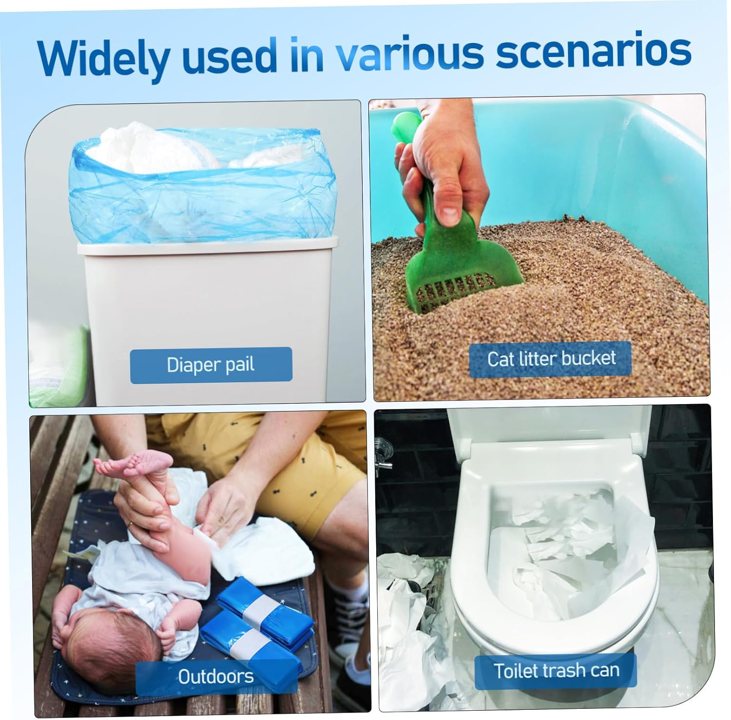 5pcs Diaper Pail Refill Bags Odor Sealing Liners for Diaper Disposal Pe Material Protection Fresh Nursery Atmosphere