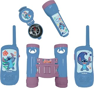 Disney Stitch, Adventurer Set for Kids, Walkie-Talkies 120m, Binoculars, Compass, Flashlight, Blue/Violet, RPTW12D