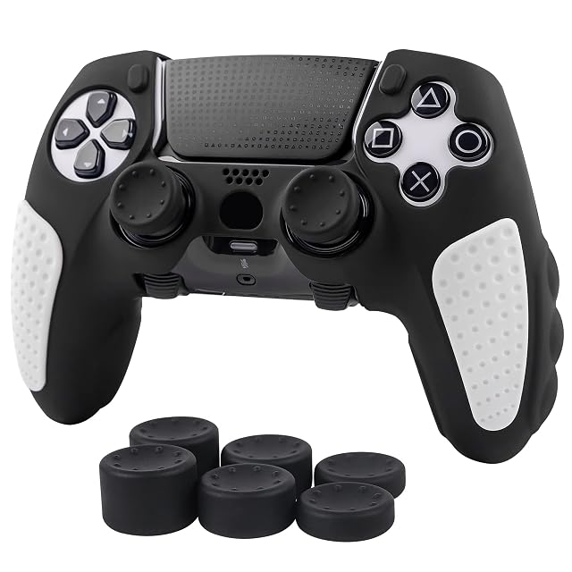 Skin for DualSense Edge Ergonomic Soft Anti-Slip Silicone Controller Grip Cover Case Accessories Set for PlayStation 5 DualSense