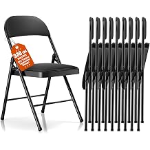 Fenbeli Padded Folding Chairs Set of 10 for Weddings, Holds 330 Pounds Each, Heavy Duty Fabric Folding Banquet Chairs with Double-Braced Steel Frame for Conferences Events Bulk Seating