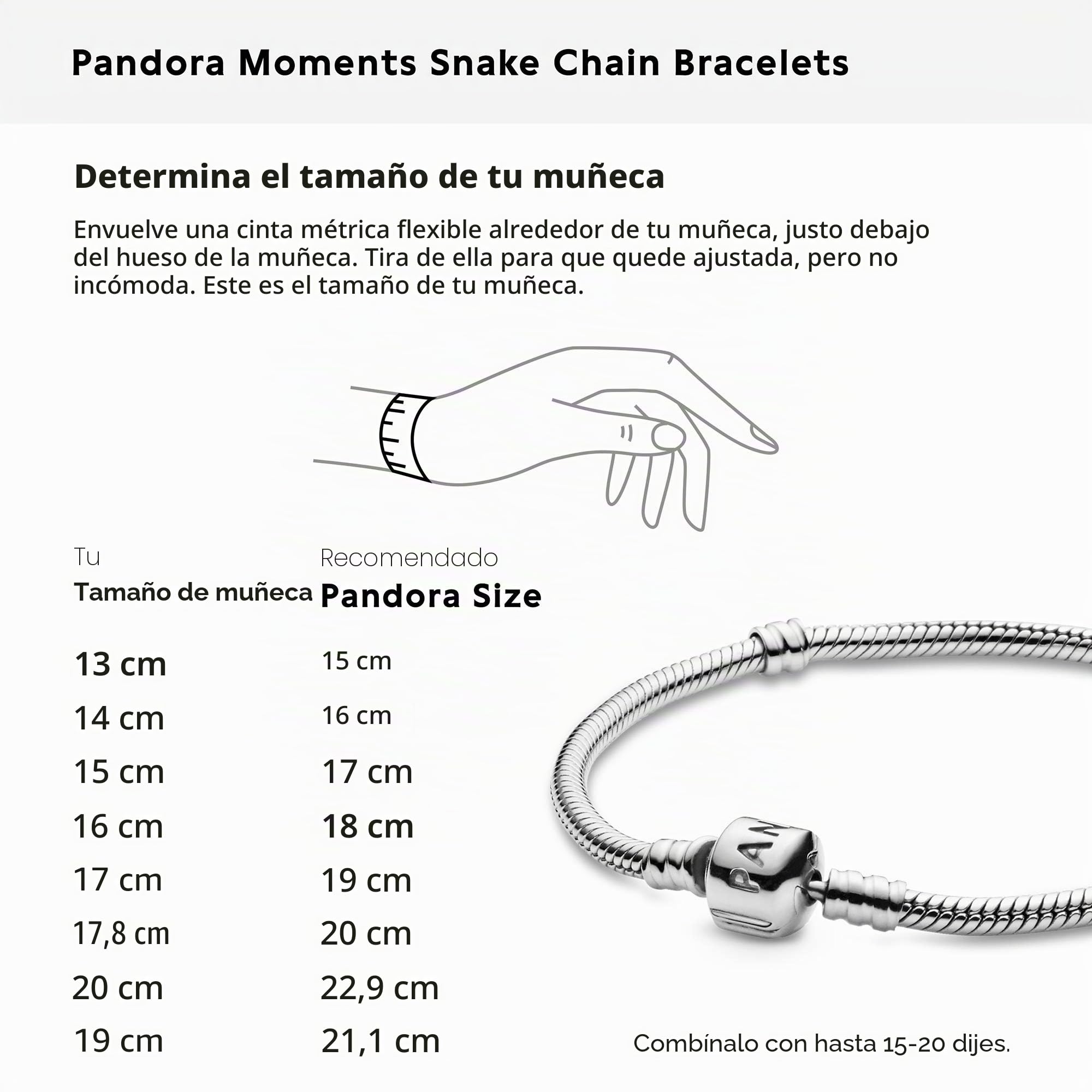 PANDORA Pulsera 590702HV-18 Mujer Plata Inscripción