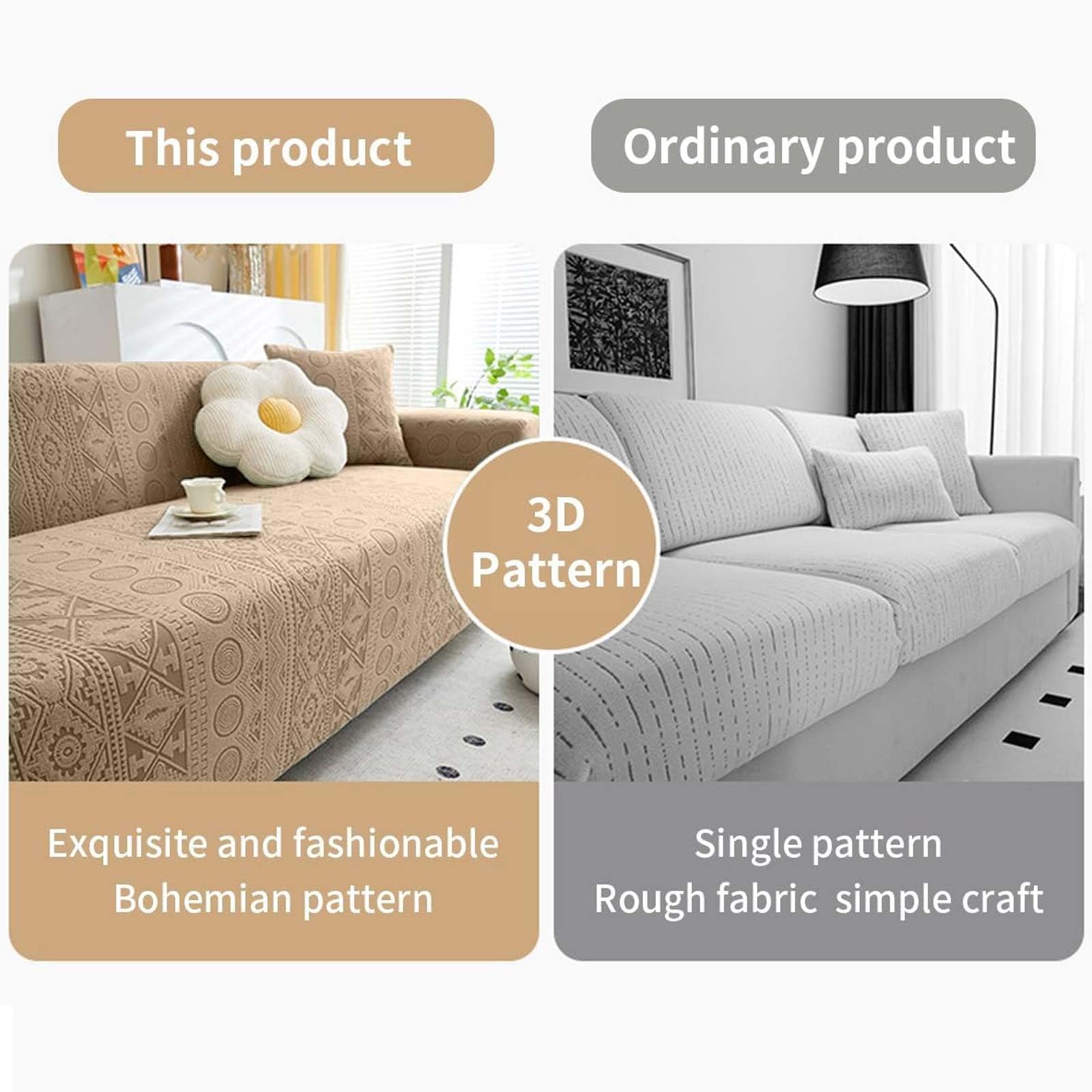 Housse de Canapé Épais Super Douce Places avec Accoudoirs Relax d'angle Protege Canape Griffe Chat Matelassé Antidérapant Lavable en Machine,Blanc,1Seats90/140cm