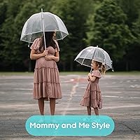 Vista 18 de Totes Adult Clear Bubble Umbrella with Dome Canopy and Lightweight Wind and Rain Protection Transparente