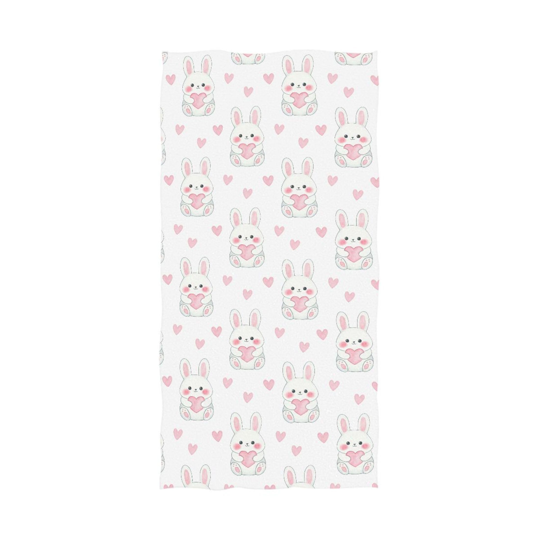 Kutsu Bunnies Bath Towel, Highly Absorbent Cotton Soft Bath Hand Towel for Bathroom Kitchen Hotel Spa, 64 x 32 In