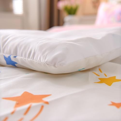 Miniatura 6 de Btargot Juego de edredón ligero y suave de 3 piezas de elefante con 2 fundas de almohada, juego de ropa de cama de dibujos animados arco iris,