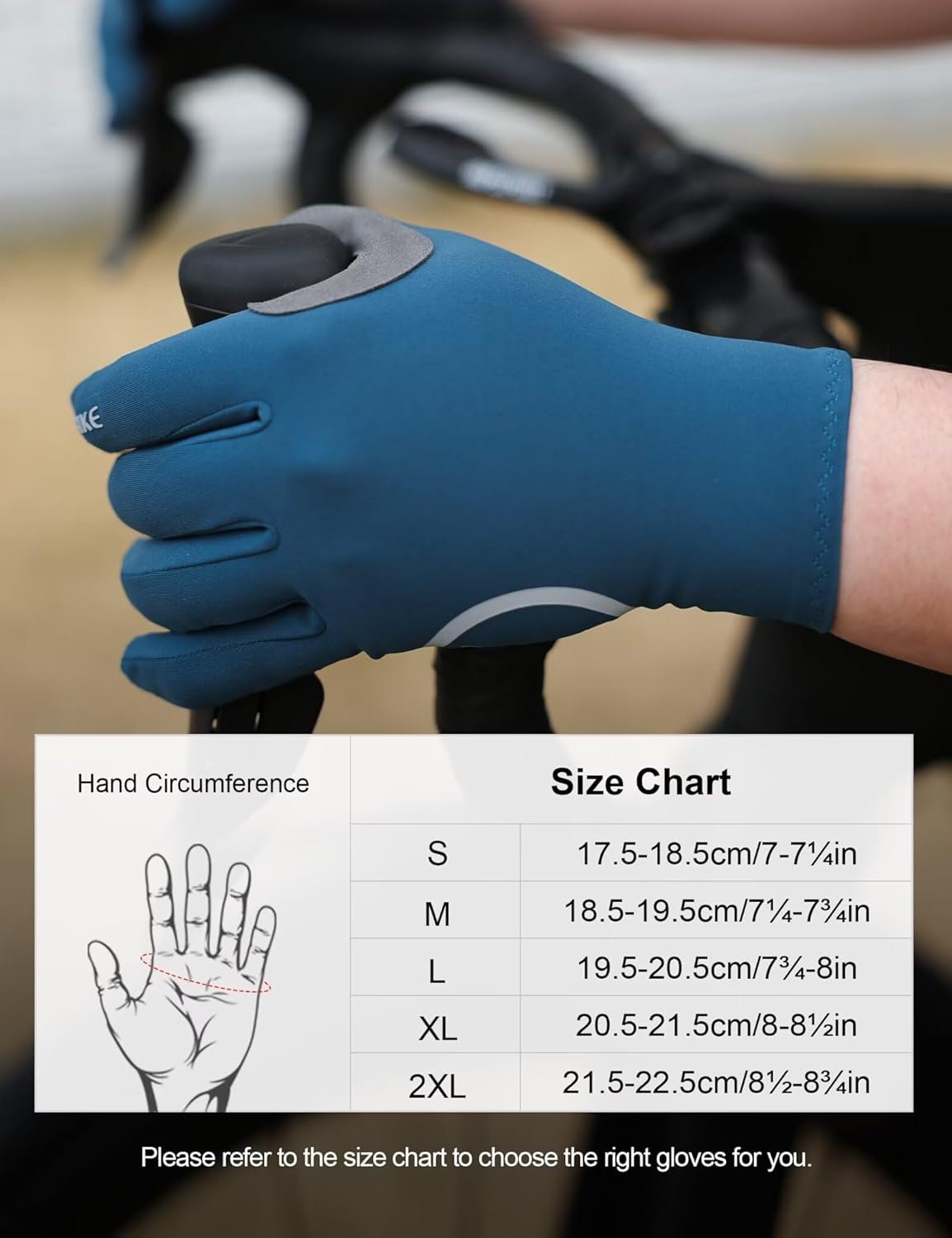 INBIKE Breathable Bike Gloves for Men Women, Full Finger Pad Cycling Gloves, Touchscreen Reflective Mountain Biking Bicycle - Image 5