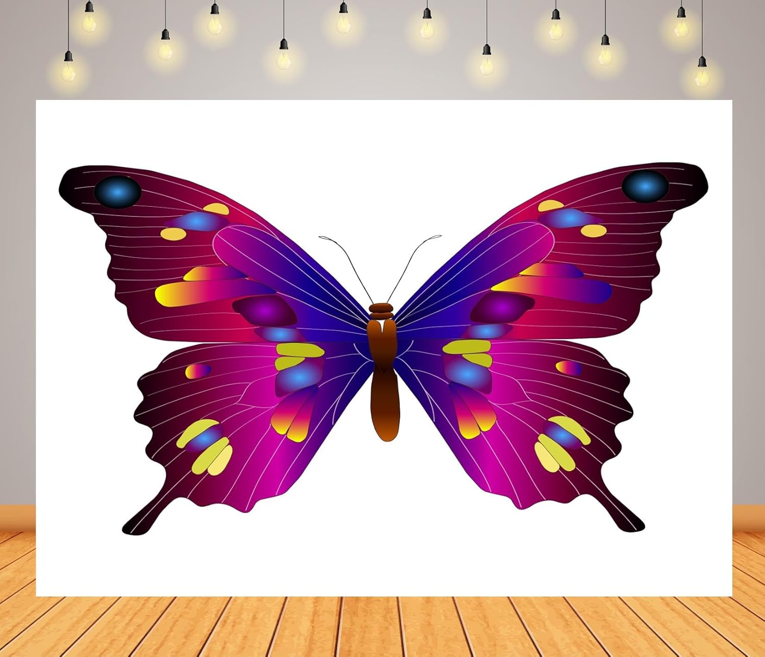 BELECO 6x4ft Fabric Colorful Butterfly Backdrop Beautiful