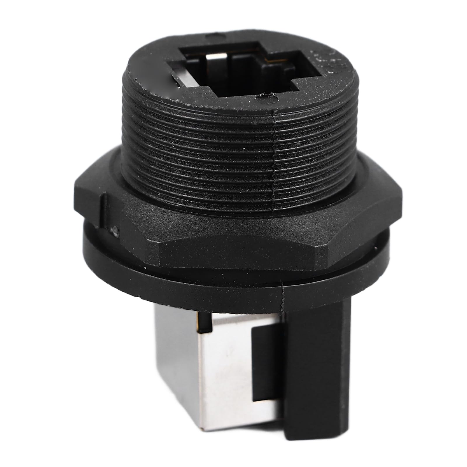 YWBL-WH Connecteur RJ45 PA66 Connecteur Femelle RJ45 IP67 IP68 étanche à 180 Degrés, Double Port Réseau, Prise Filetée pour Montage sur Panneau Extérieur, Utilisation Ethernet -40 °F à 221 °F