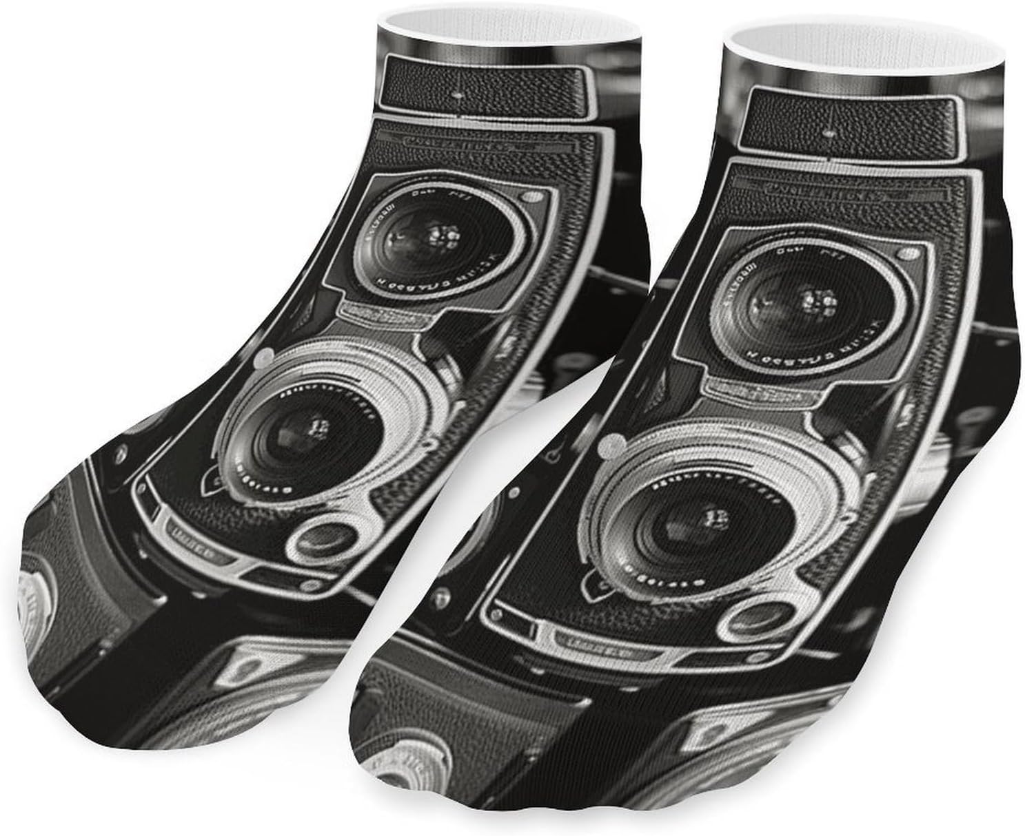 5 Pairs Vintage Camera Ankle Socks Breathable Low Cut Short Socks