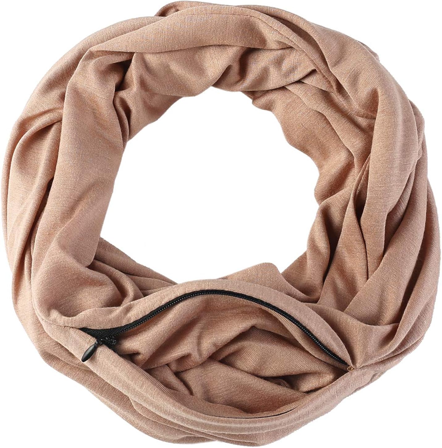 USAstyle Women Infinity Scarf With Zipper Pocket - Convertible Soft Travel Scarves
