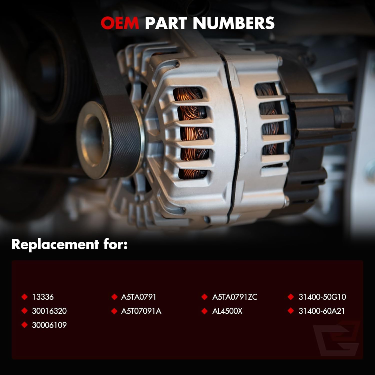 Alternator Fit for Geo for Metro 1995-1997 for Chevrolet for Metro 1998-2001 for Chevrolet for Tracker 1989 1998 for Asuna for Sunrunner 1992-1993, 13336