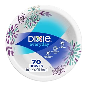 Dixie Exeryday Heavy Duty Paper Bowls, 70 Count, 10 Ounce Pack of 1