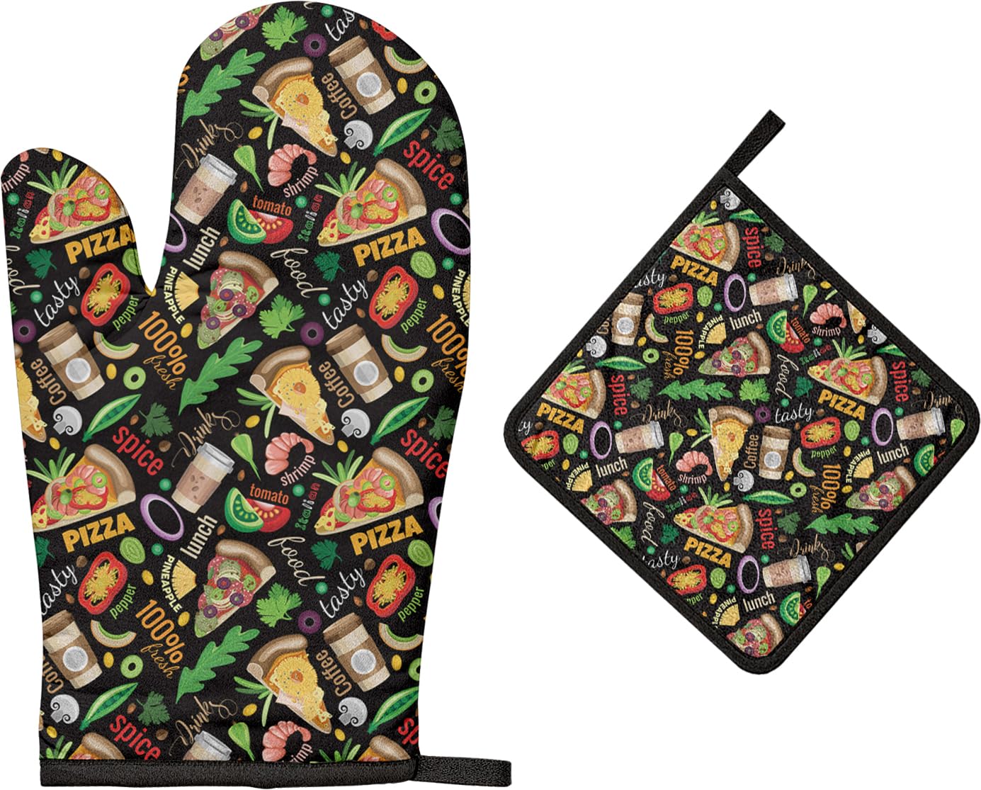 Gants de cuisine résistants pour réussir vos pizzas au four avec maniques noires de cuisson