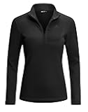 Pioneer Camp Women's Fleece Lined Quarter Zip Pullover Lightweight Thermal Sweatshirts Long Sleeve Running Athletic Tops