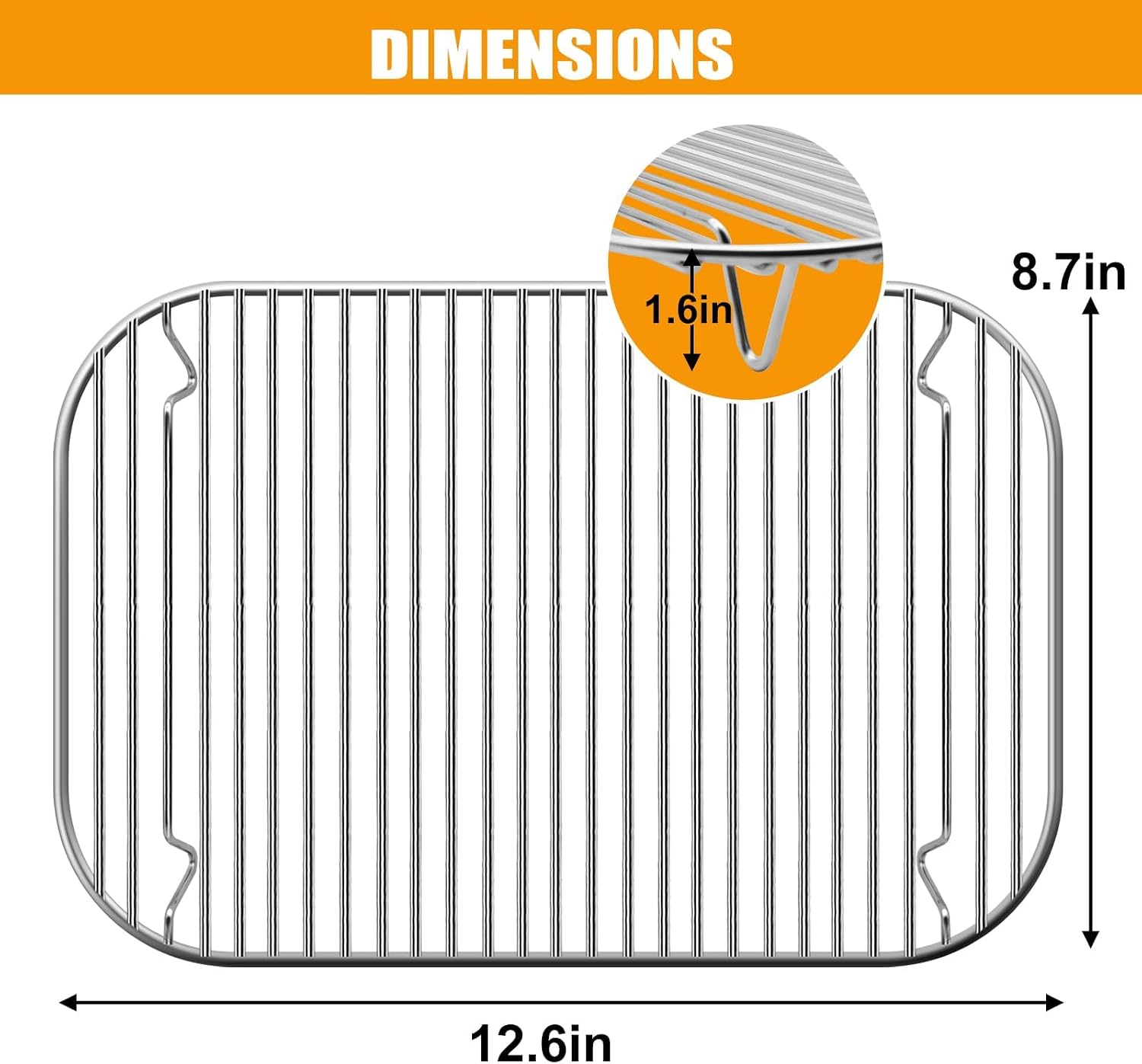 GXF Stainless Steel Rack, 12.6×8.7 IN Flex Flame Combi Accessories Outdoor Indoor Grill Stand for Ninja Woodfire OG701 OG751 and other Wood fire Electric Air Fryer, Dishwasher Safe image 2